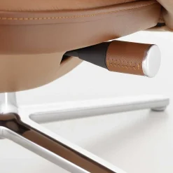 Vitra Single Armchairs*Grand Relax & Ottoman | Cognac Leather - Aluminum Base