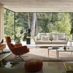 Vitra Single Armchairs*Grand Relax & Ottoman | Cognac Leather - Aluminum Base