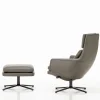 Vitra Single Armchairs*Grand Relax & Ottoman | Umbra Grey Leather - Black Base