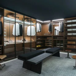 Porro Benches*Groove | Bench - Black Stained Solid Hemlock