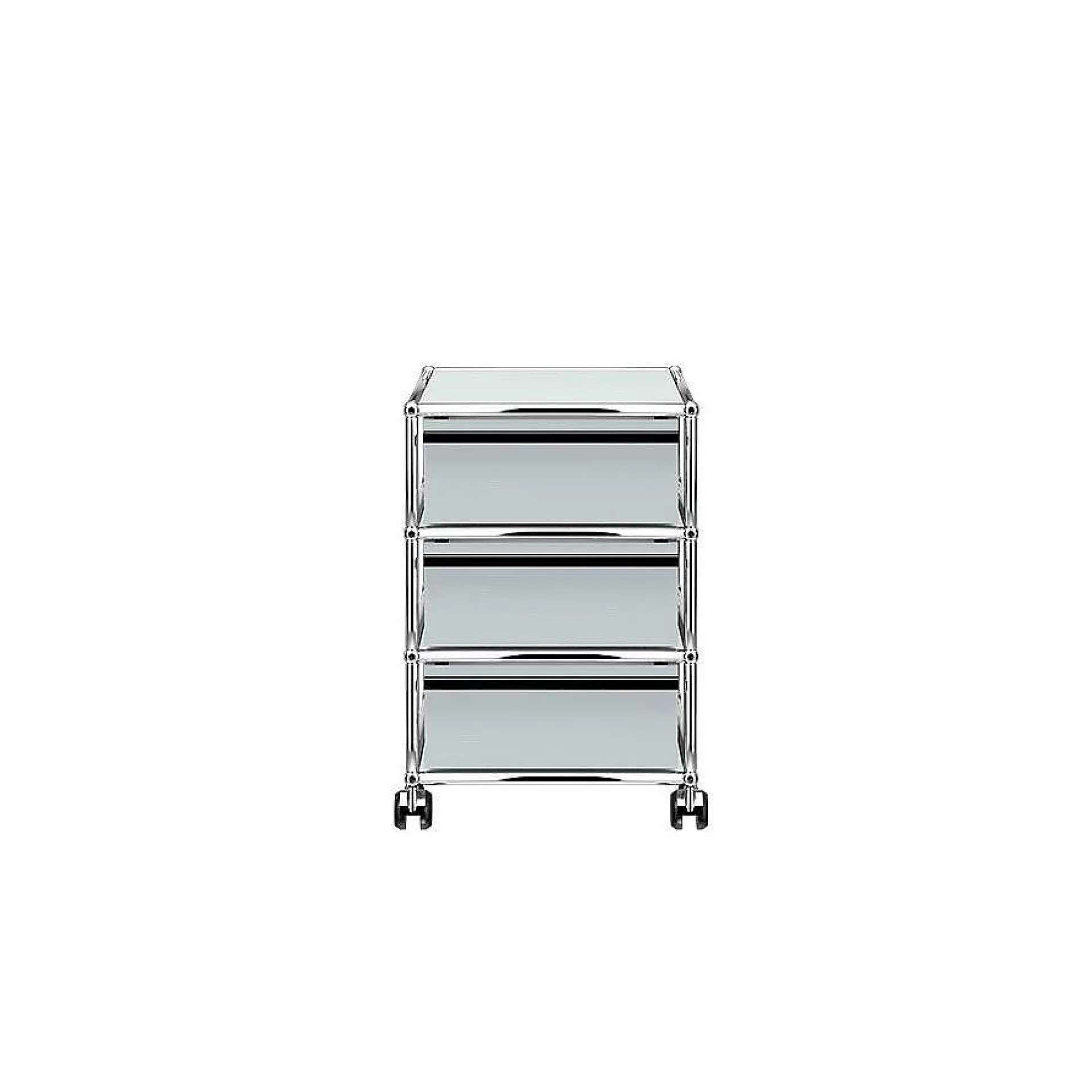 USM Decoration*Haller | Storage Cabinet With Wheels 41X52 - Matt Silver