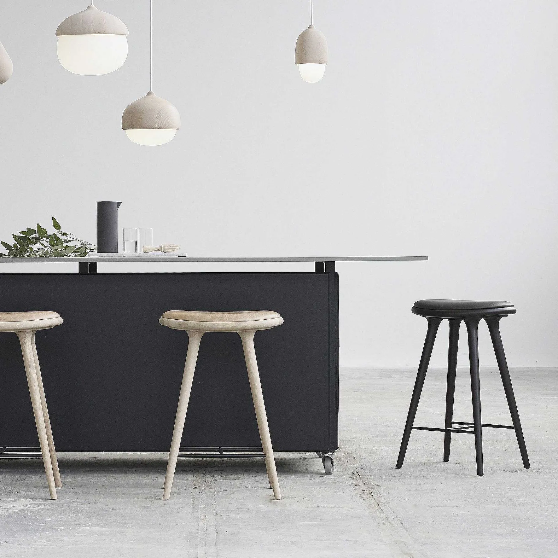 Mater Stools*High Stool | Black Stained Beech - 69 Cm