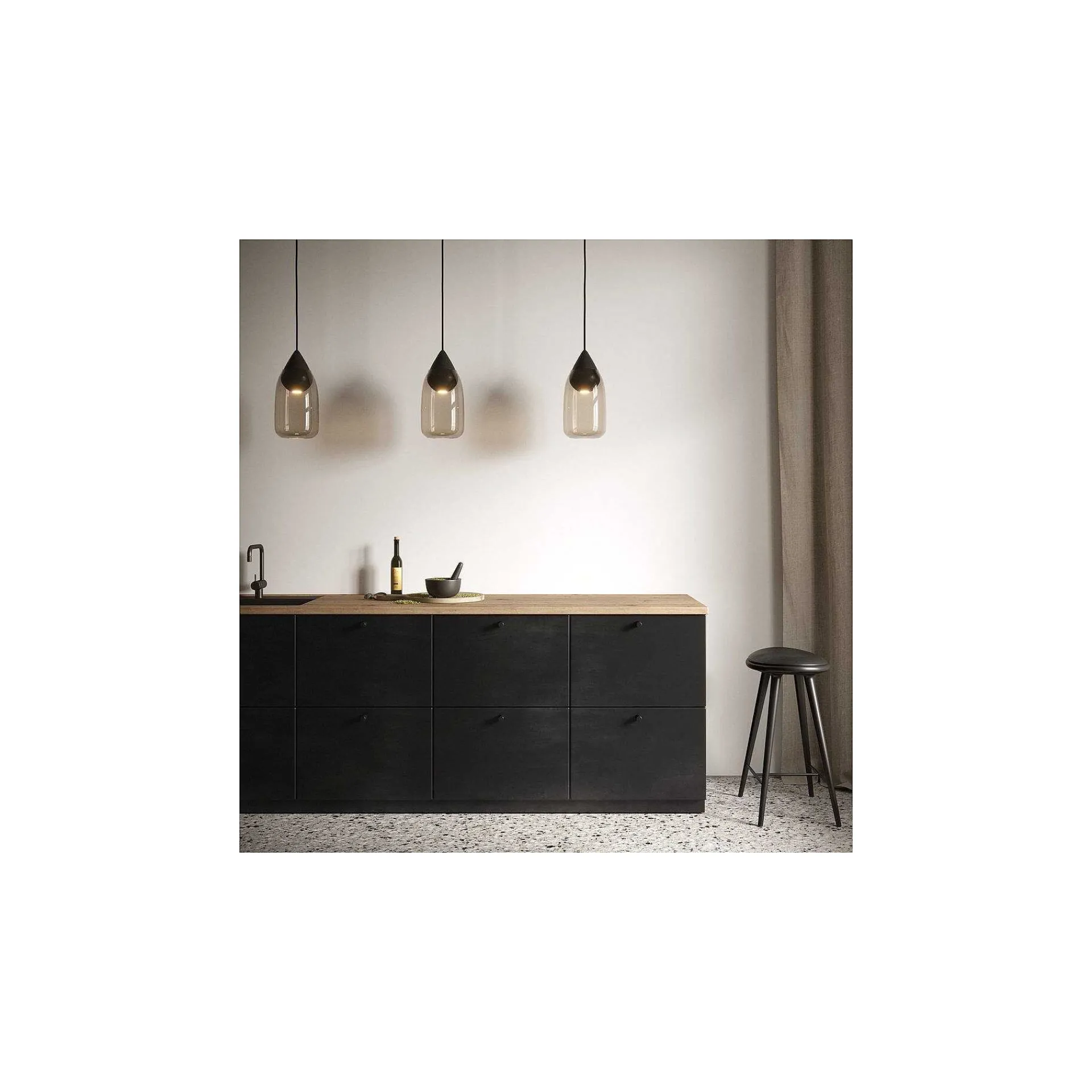 Mater Stools*High Stool | Dark Stained Beech | 74 Cm