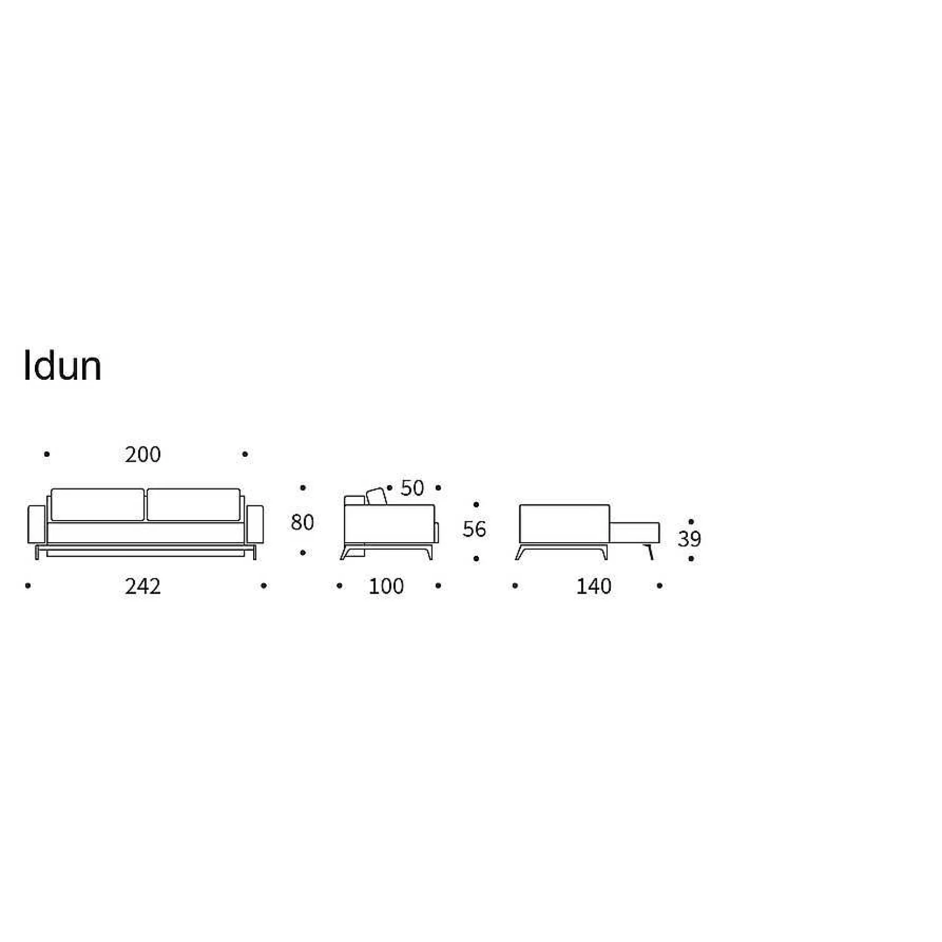Innovation Living Sofa Beds*Idun Sofa Bed | 577 - Oak Legs | 140-200 Cm