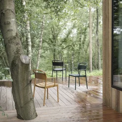 Muuto Outdoor Chairs*Linear Steel Armchair | Outdoor Armchair | Dark Green