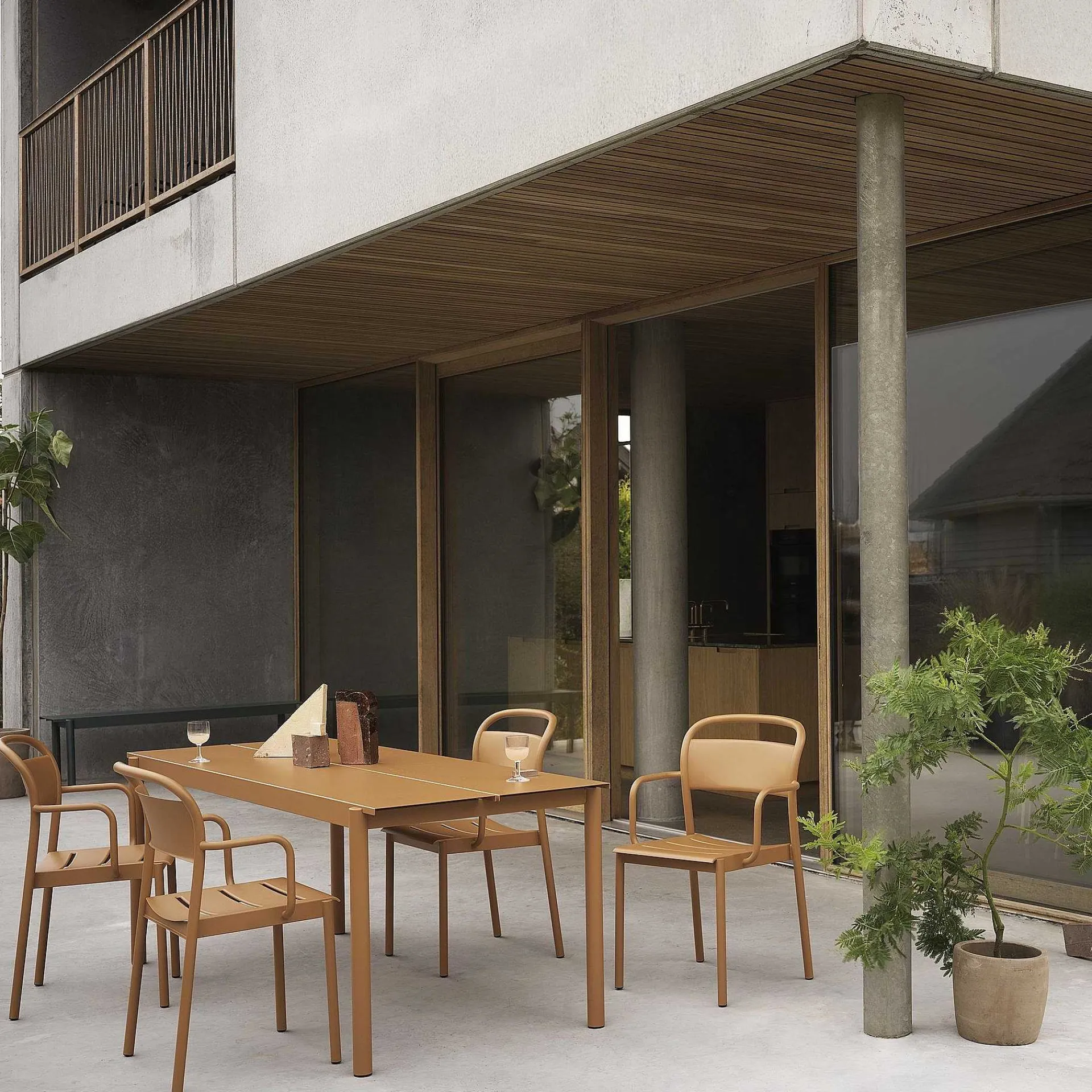 Muuto Outdoor Tables*Linear Steel Bench | Outdoor Table | Burnt Orange