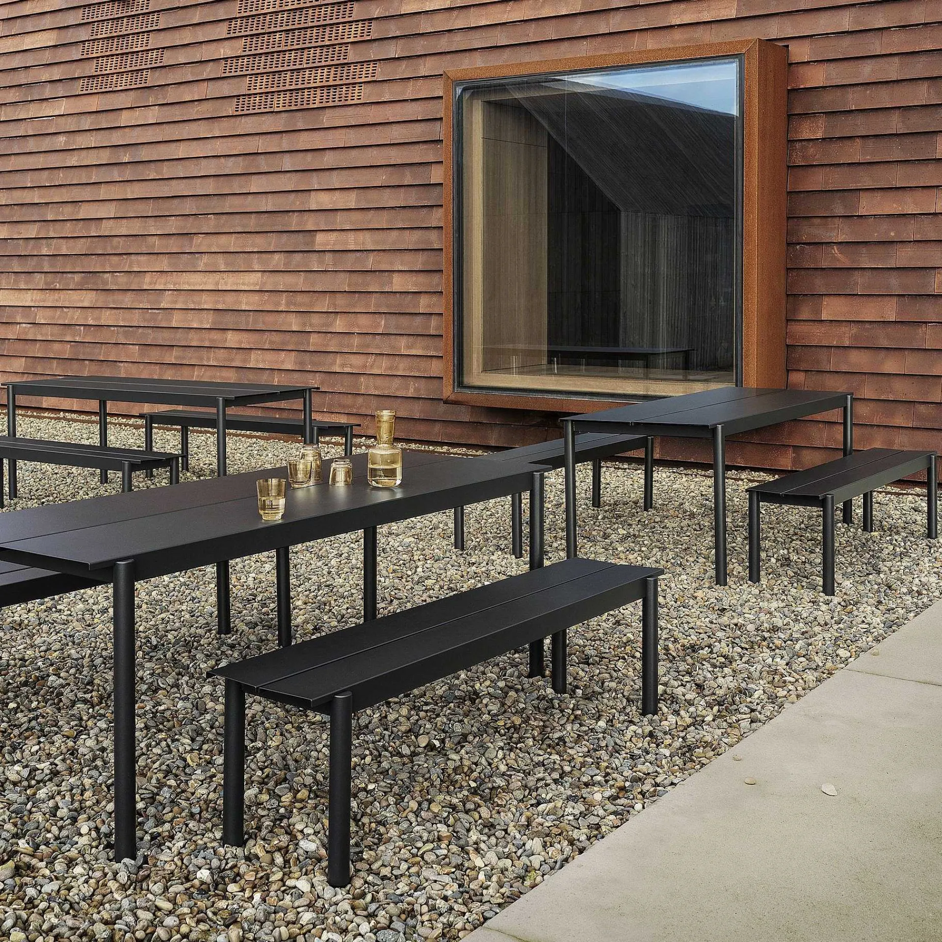 Muuto Outdoor Tables*Linear Steel Bench | Outdoor Table | Black