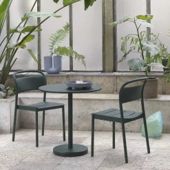 Muuto Outdoor Chairs*Linear Steel Sidechair | Outdoor Chair | Dark Green