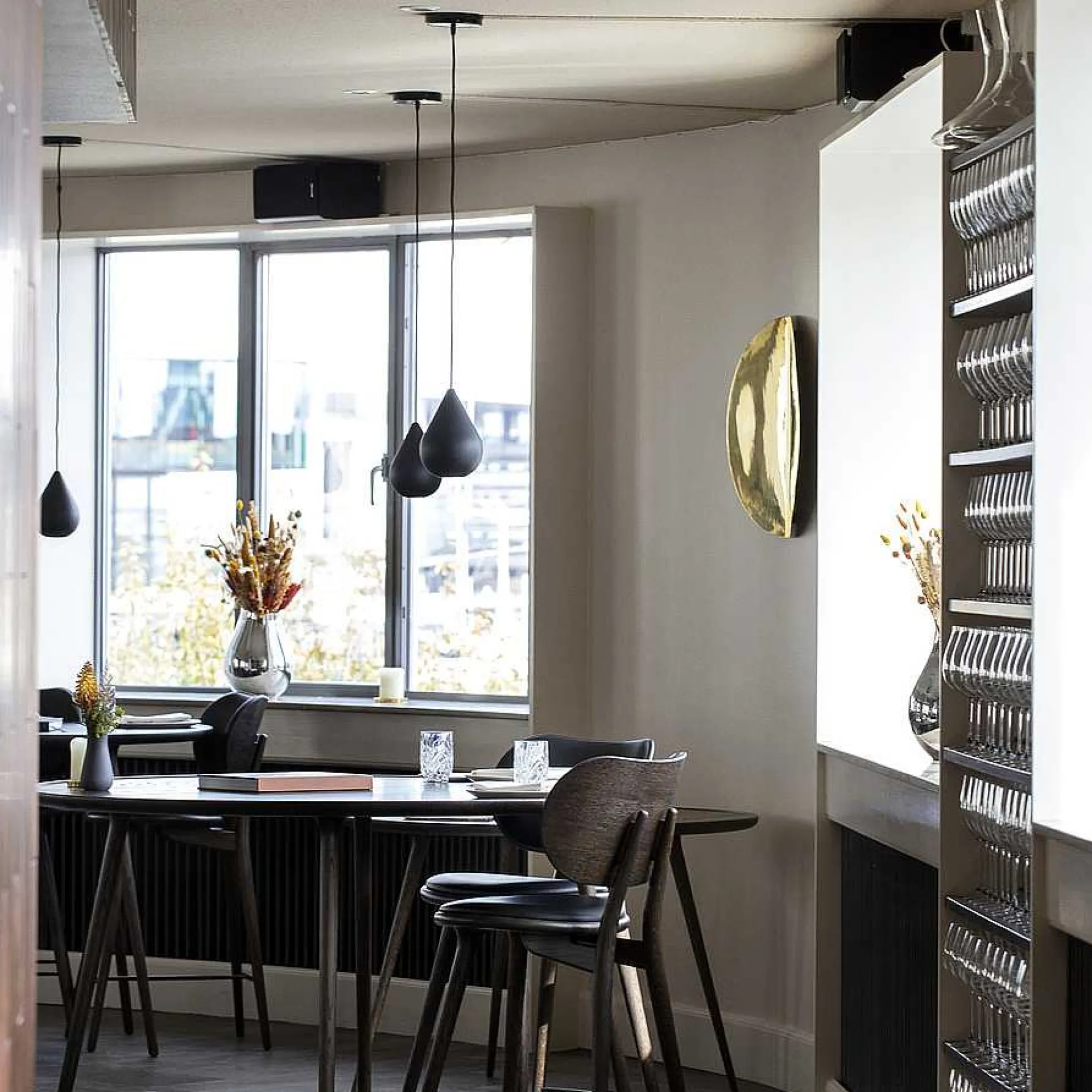 Mater Pendant Lights*Liuku Drop | Black Stain Lacquer Linden Wood