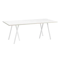 HAY Dining Tables*Loop Stand Table L | White Laminate / Plywood Edge
