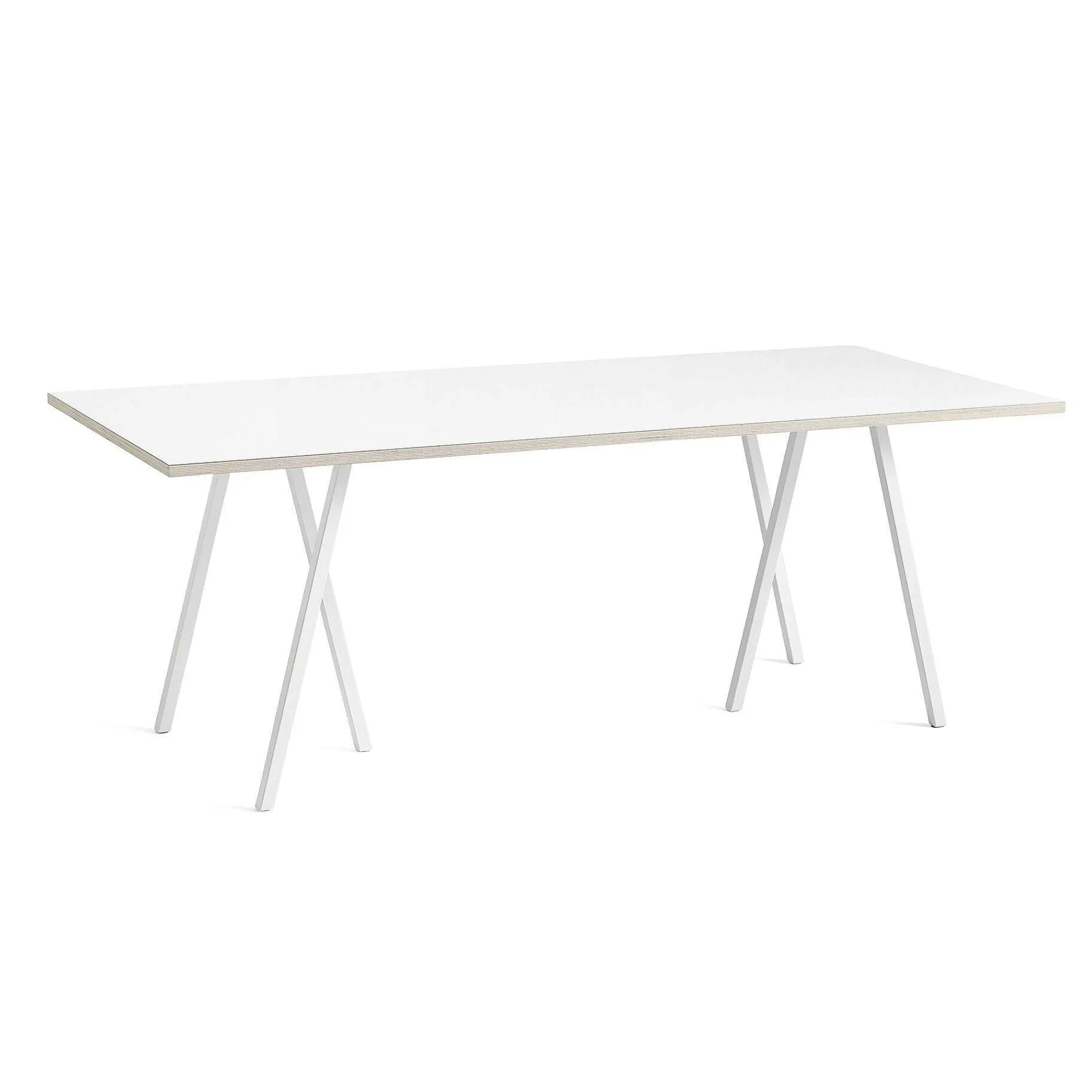 HAY Dining Tables*Loop Stand Table L | White Laminate / Plywood Edge