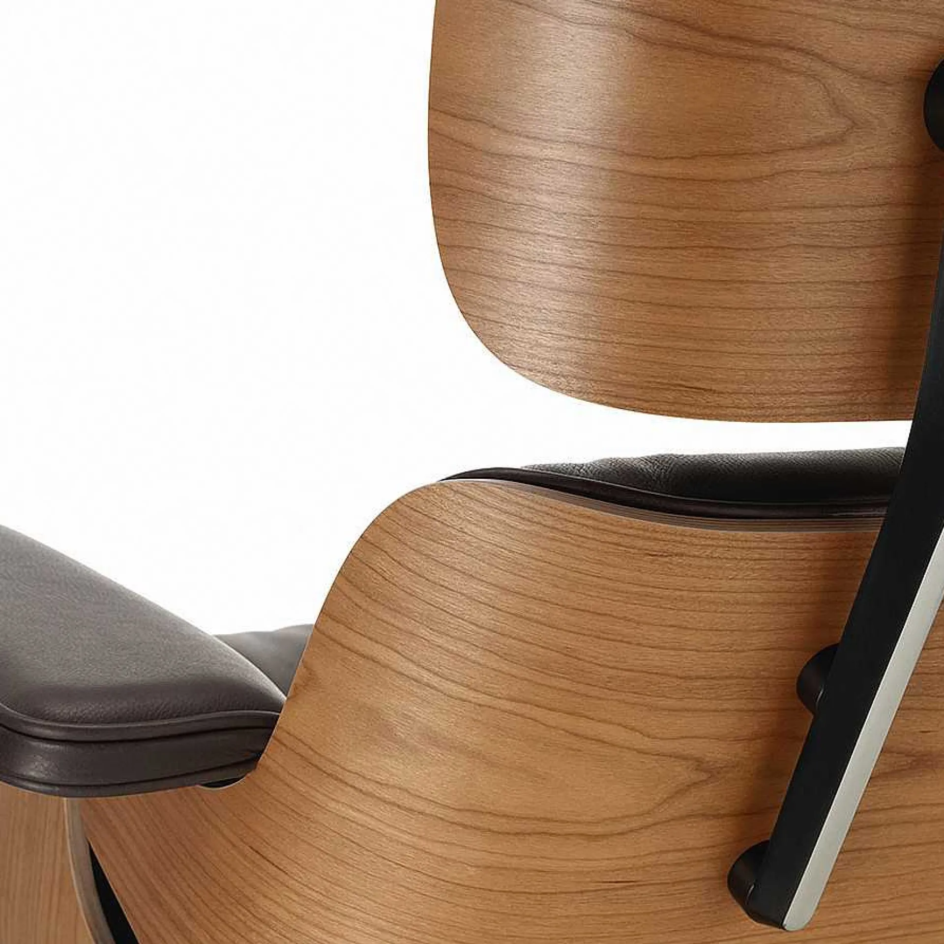 Vitra Single Armchairs*Lounge Chair & Ottoman | American Cherry - Chocolate Leather