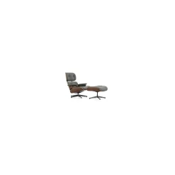 Vitra Single Armchairs*Lounge Chair & Ottoman | Black Walnut - Umbra Grey Leather