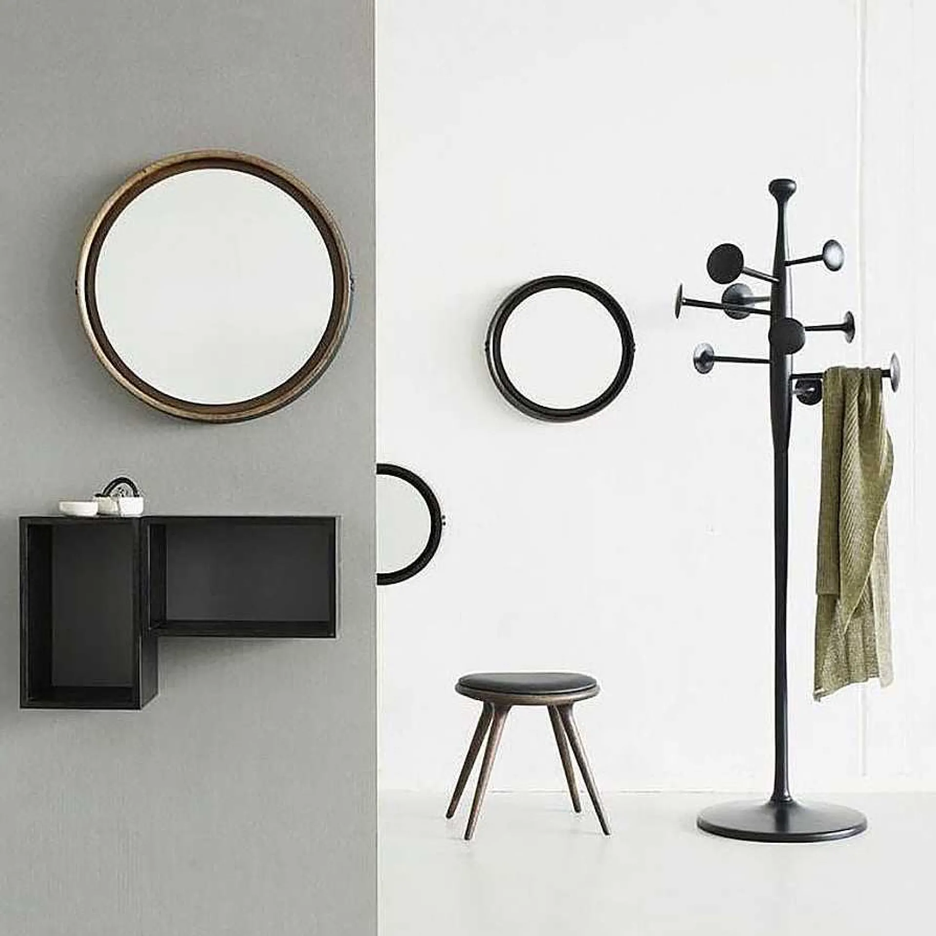 Mater Stools*Low Stool | Sirka Grey Stained Oak - 47 Cm