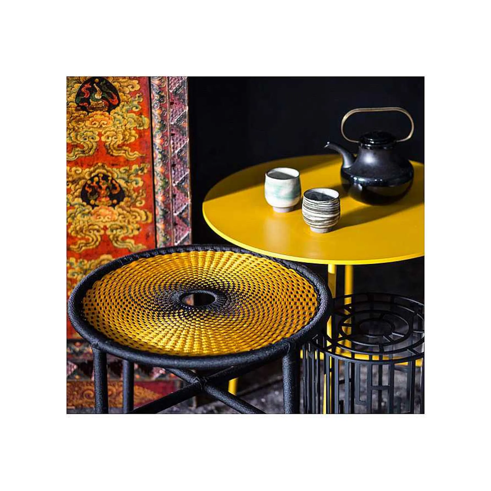 Moroso Coffee Tables*M'Afrique Banjooli Bistrot Table | Yellow-Black