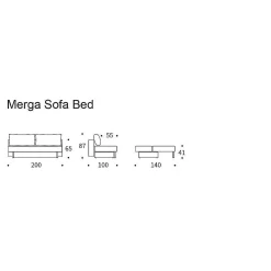 Innovation Living Sofa Beds*Merga | Sofa Bed | Black Wood Base | 318 | 140-200