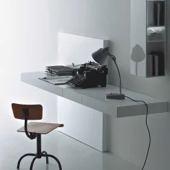 Porro Desks And Office Tables*Modern | Right Writing Desk - Matt Lacquered L75 Chalk White