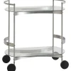 Brdr. Krüger Coffee Tables*Orbis Serving Table Rectangular | Stainless Steel -Tempered Glass