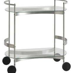 Brdr. Krüger Coffee Tables*Orbis Serving Table Rectangular | Stainless Steel -Tempered Glass