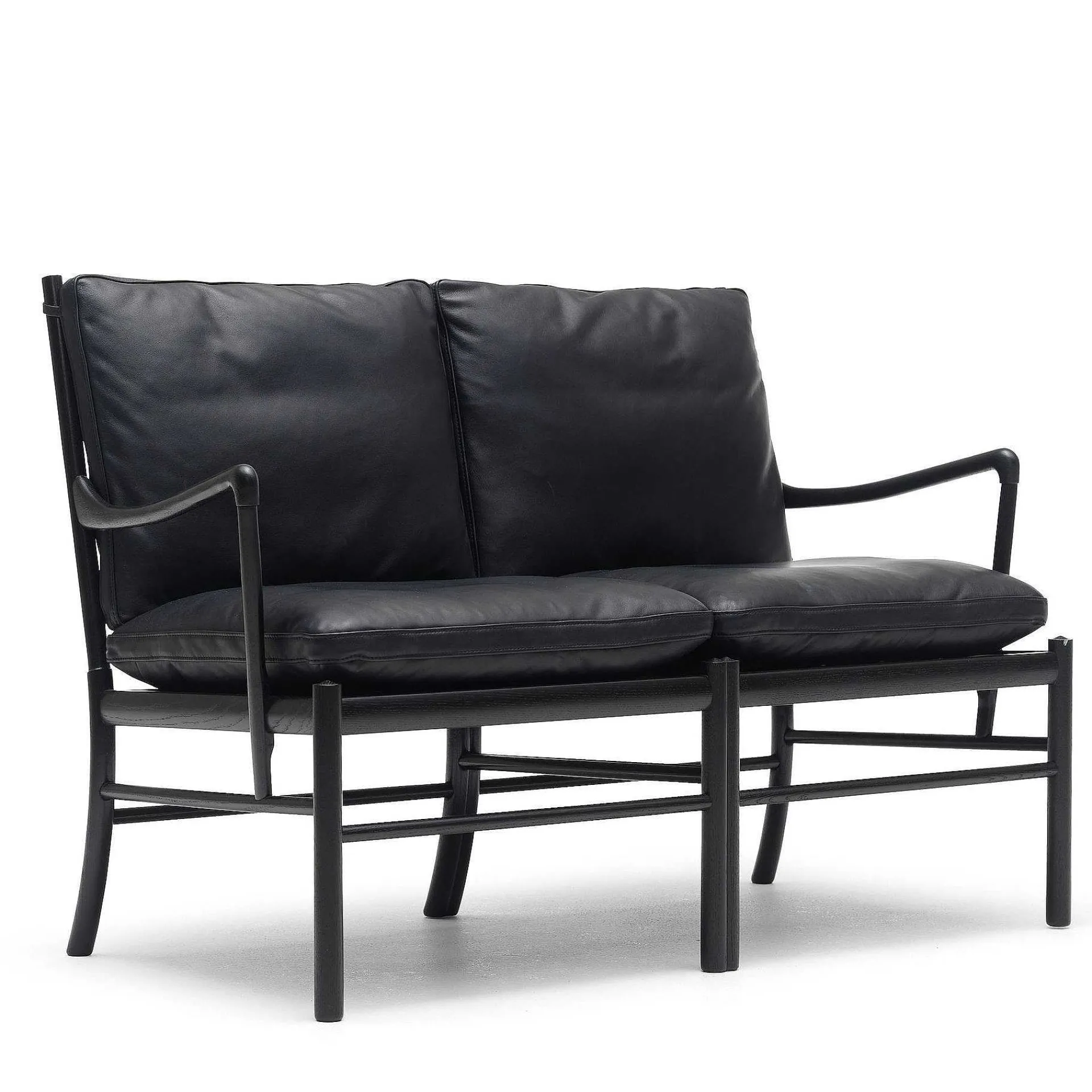 Carl Hansen & Søn 2 Seater Sofas*Ow149-2 Colonial | Sofa | Oak - Black Leather