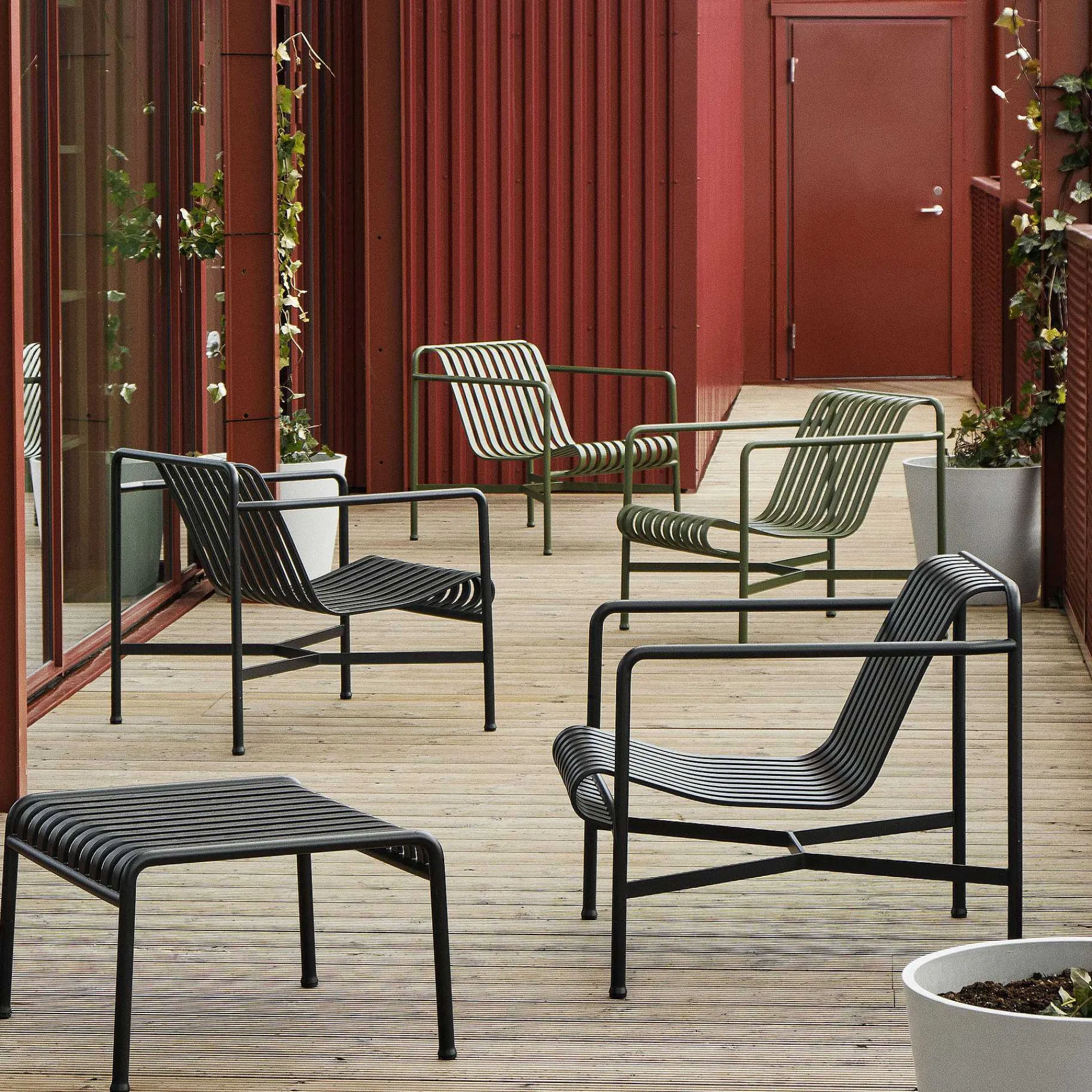 HAY Outdoor Tables*Palissade Ottoman | Anthracite