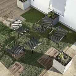 HAY Outdoor Tables*Palissade Ottoman | Anthracite