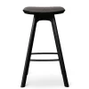Brdr. Krüger Stools*Pauline Bar Stool H65 | Black Painted Oak - Grey Fabric