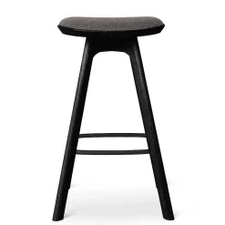 Brdr. Krüger Stools*Pauline Bar Stool H65 | Black Painted Oak - Grey Fabric