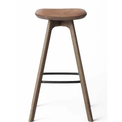 Brdr. Krüger Stools*Pauline Bar Stool H75 | Fumed Oiled Oak-Cognac Leather