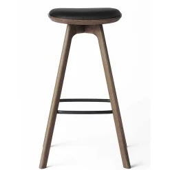 Brdr. Krüger Stools*Pauline Bar Stool H75 | Fumed Oiled Oak-Black Leather