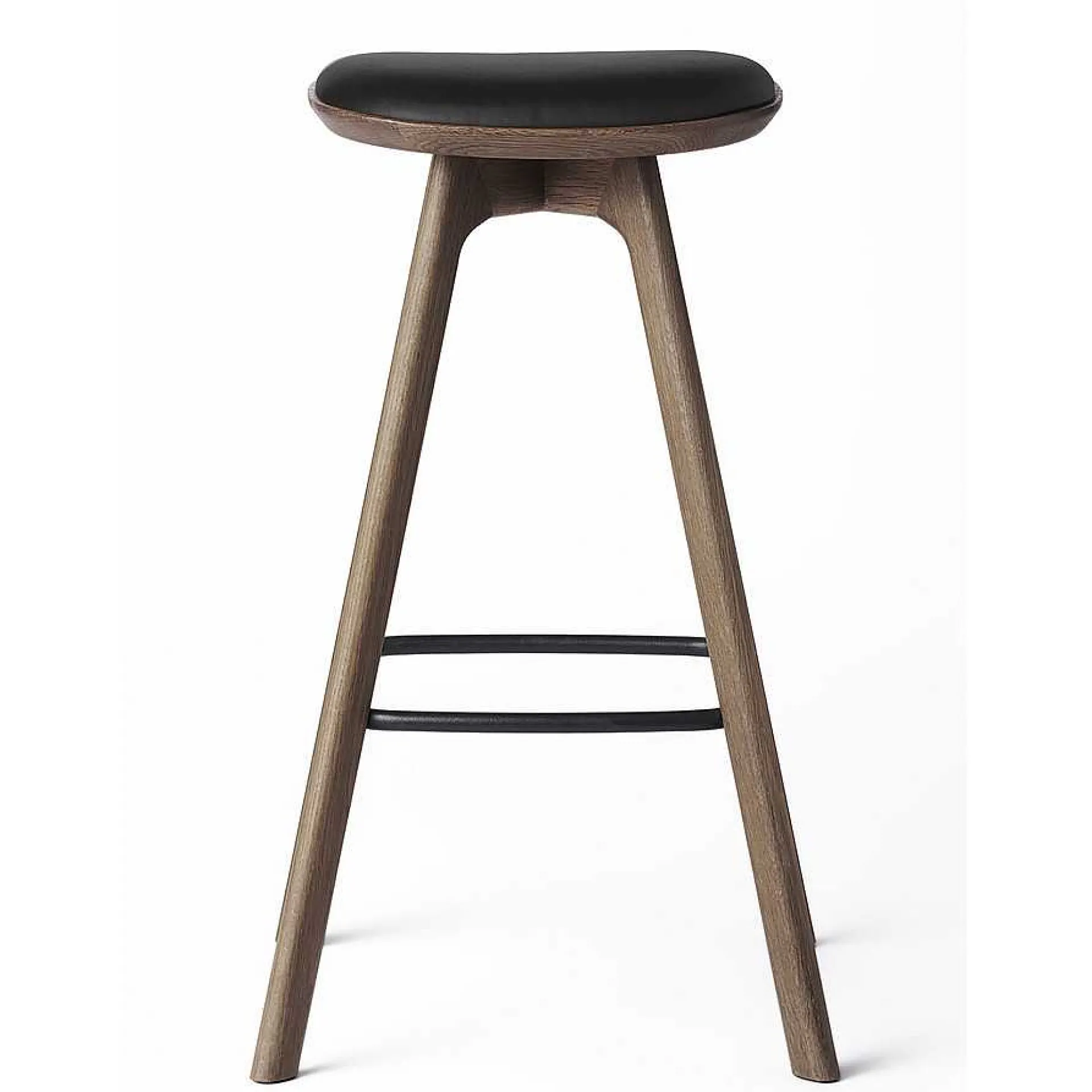 Brdr. Krüger Stools*Pauline Bar Stool H75 | Fumed Oiled Oak-Black Leather