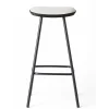 Brdr. Krüger Stools*Pauline Bar Stool H75 | Metal Legs-Black Lacquered Oak-Grey Leather