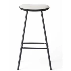 Brdr. Krüger Stools*Pauline Bar Stool H75 | Metal Legs-Black Lacquered Oak-Grey Leather