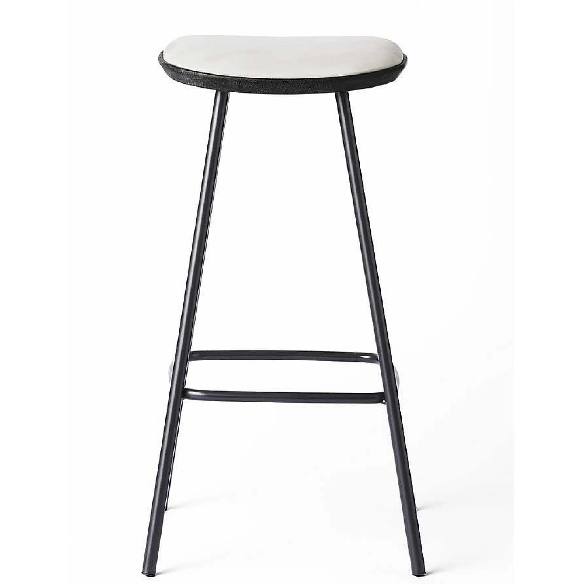 Brdr. Krüger Stools*Pauline Bar Stool H75 | Metal Legs-Black Lacquered Oak-Grey Leather