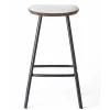 Brdr. Krüger Stools*Pauline Bar Stool H65 | Metal Legs | Fumed Oiled Oak-Grey Leather