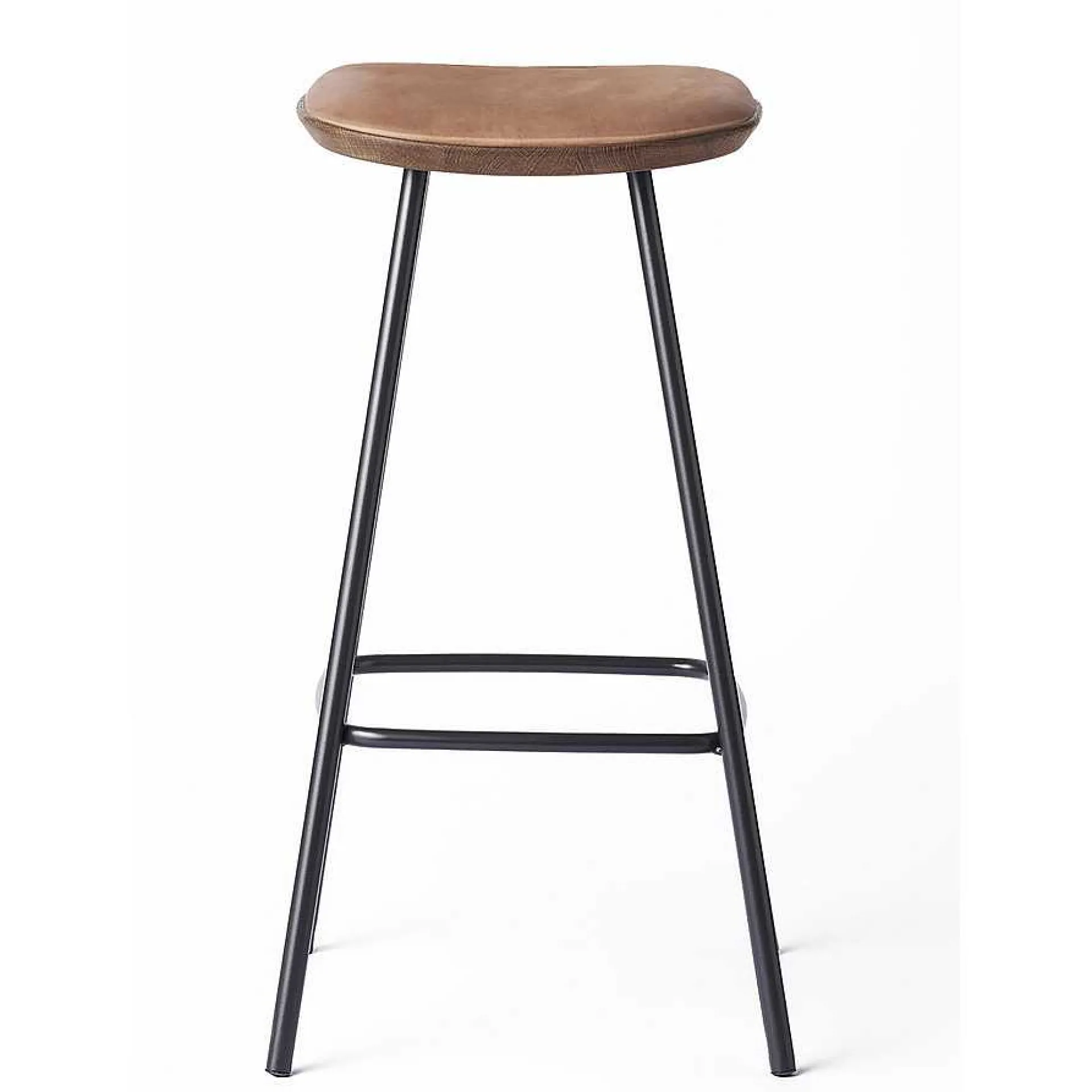 Brdr. Krüger Stools*Pauline Bar Stool H75 | Metal Legs-Fumed Oiled Oak-Cognac Leather