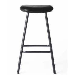 Brdr. Krüger Stools*Pauline Bar Stool H65 | Metal Legs-Black Lacquered Oak -Black Leather