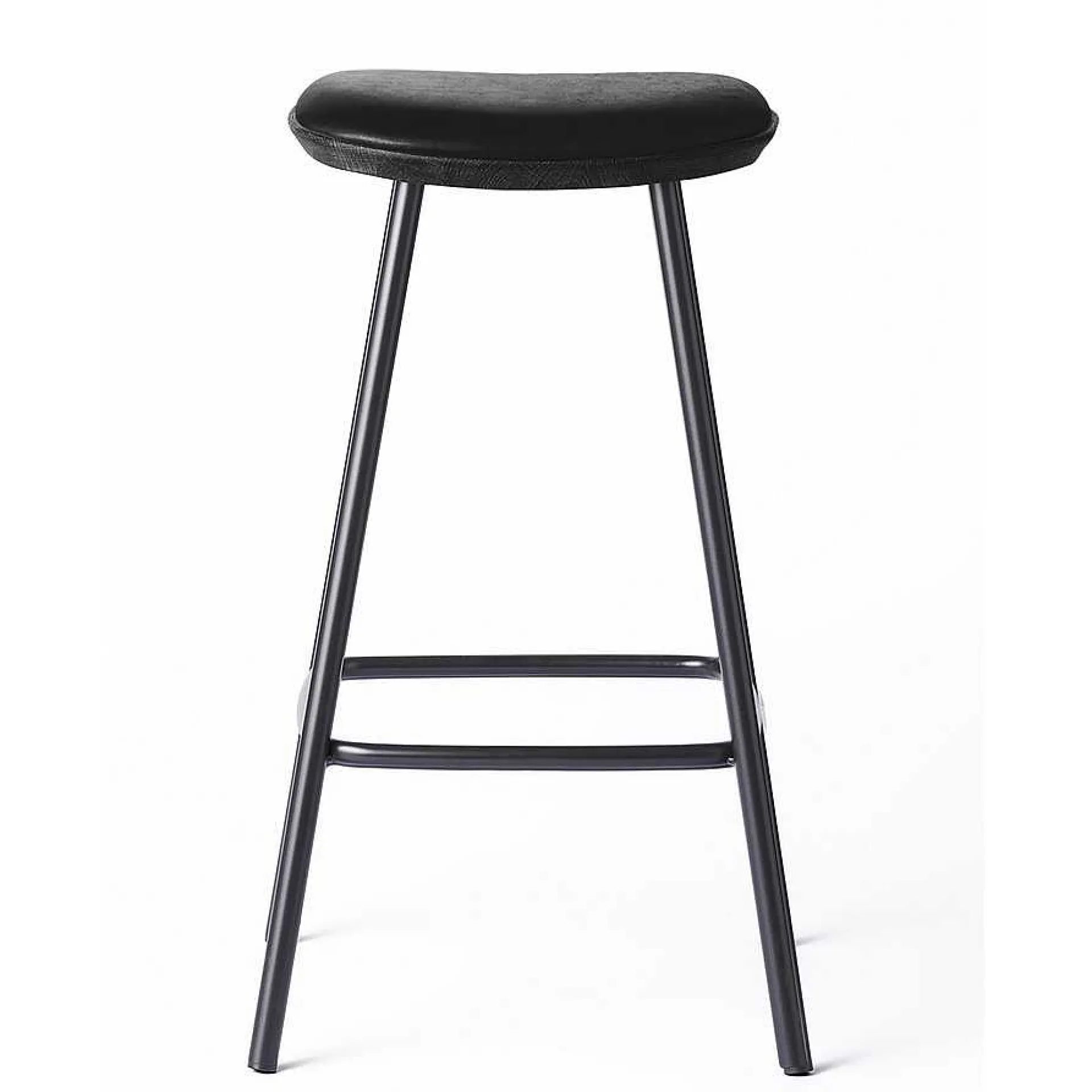 Brdr. Krüger Stools*Pauline Bar Stool H65 | Metal Legs-Black Lacquered Oak -Black Leather