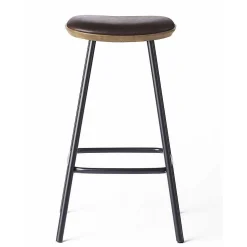 Brdr. Krüger Stools*Pauline Bar Stool H65 | Metal Legs-Oak-Brown Leather