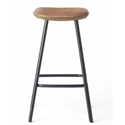 Brdr. Krüger Stools*Pauline Bar Stool H65 | Metal Legs-Oak-Cognac Leather