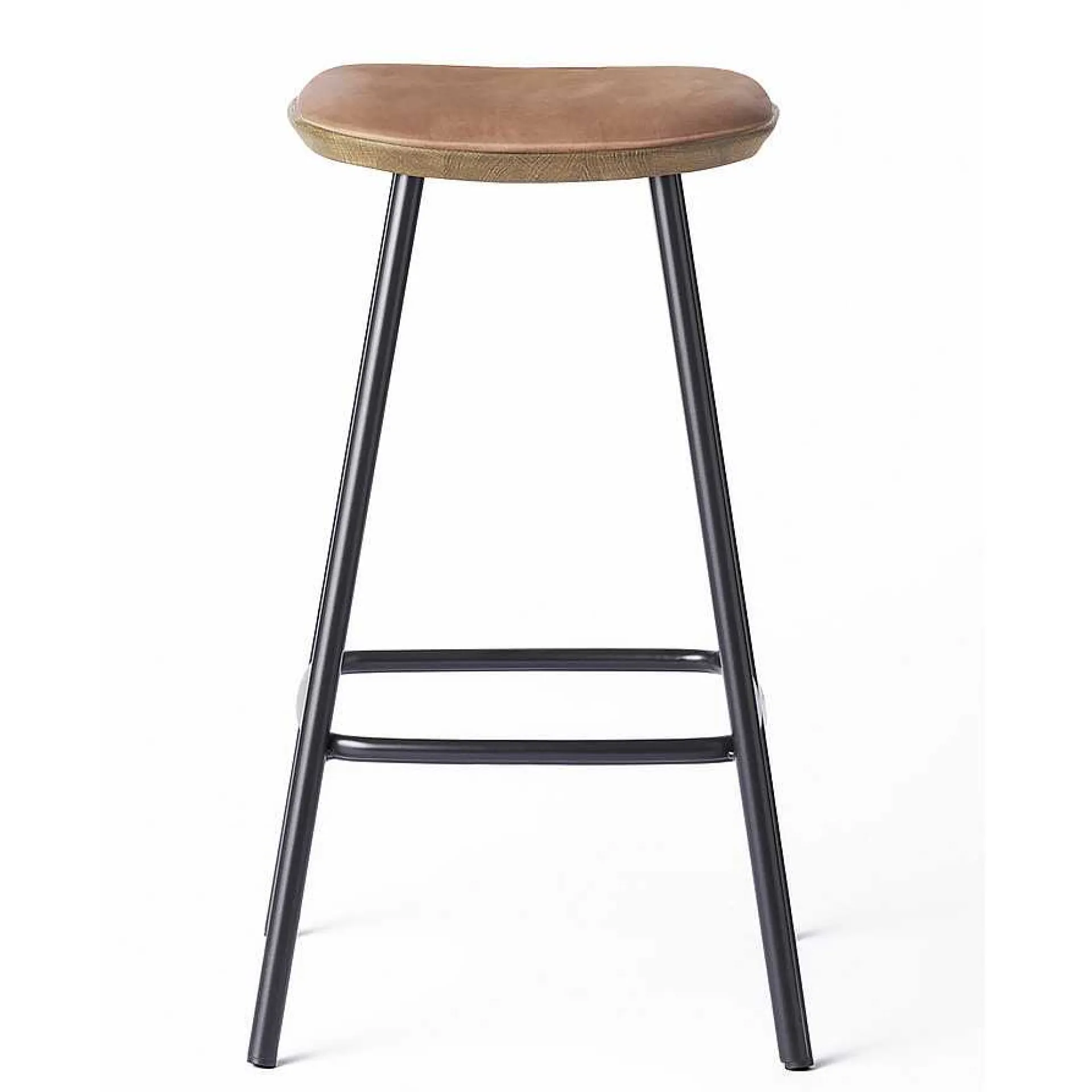 Brdr. Krüger Stools*Pauline Bar Stool H65 | Metal Legs-Oak-Cognac Leather
