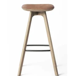 Brdr. Krüger Stools*Pauline Bar Stool H75 | Waxed Oiled Oak-Cognac Leather