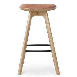 Brdr. Krüger Stools*Pauline Bar Stool H65 | Waxed Oiled Oak-Cognac Leather