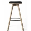 Brdr. Krüger Stools*Pauline Bar Stool H75 | Waxed Oiled Oak-Black Leather