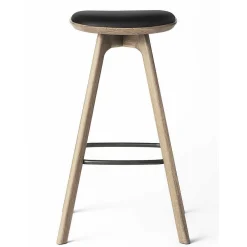 Brdr. Krüger Stools*Pauline Bar Stool H75 | Waxed Oiled Oak-Black Leather