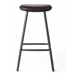 Brdr. Krüger Stools*Pauline Bar Stool H65 |Metal Legs-Black Lacquered Oak-Brown Leather