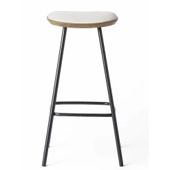 Brdr. Krüger Stools*Pauline Bar Stool H75 |Metal Legs-Oiled Oak-Grey Leather