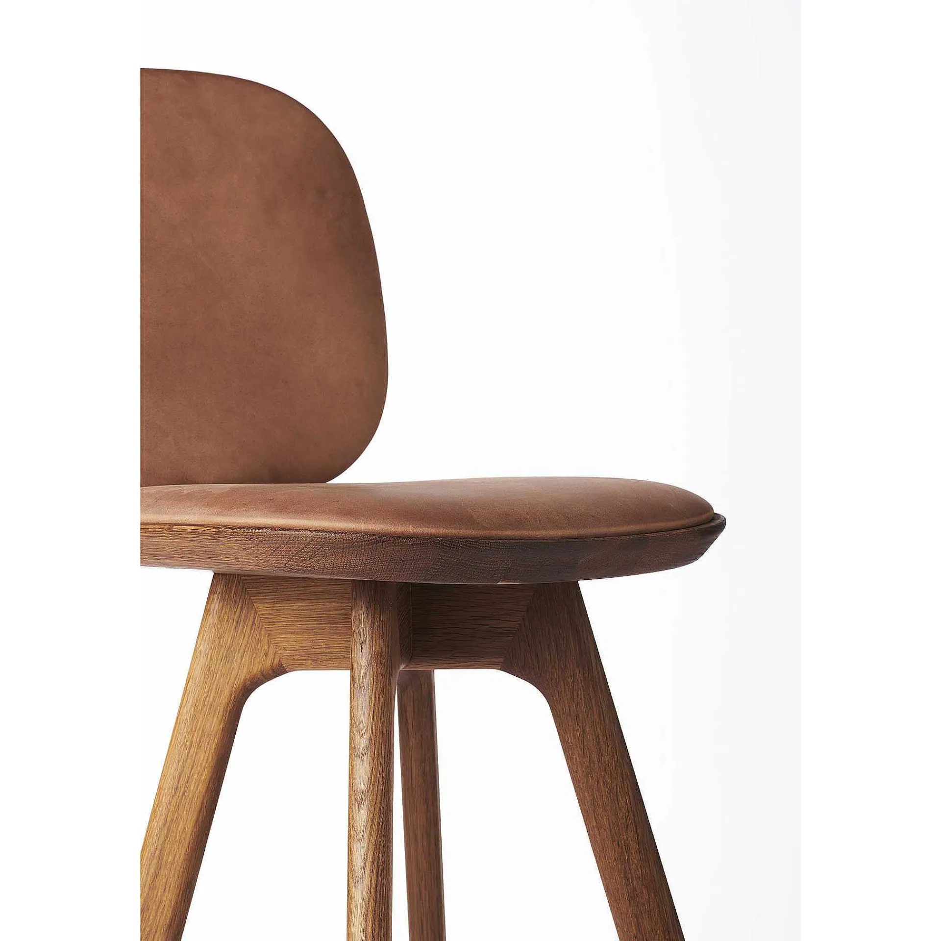 Brdr. Krüger Stools*Pauline Comfort Bar Stool H75 | Waxed Oiled Oak-Cognac Leather