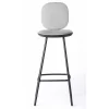 Brdr. Krüger Stools*Pauline Comfort Bar Stool H75 | Metal Legs-Black Lacquered Oak-Grey Leather