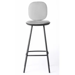 Brdr. Krüger Stools*Pauline Comfort Bar Stool H75 | Metal Legs-Black Lacquered Oak-Grey Leather